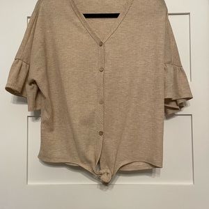 Altar'd State Soft Tan button down size medium